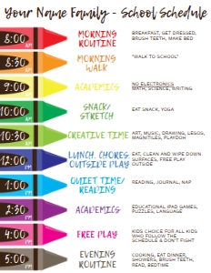 SIGN - Home School Daily Schedule Crayons design preview