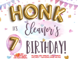 Sign - Honk Its my Birthday - Gold Balloons design preview