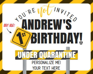 Sign - Under Quarantine Birthday Yard Sign design preview