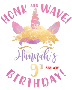 Sign - Honk Wave Unicorn Birthday design preview