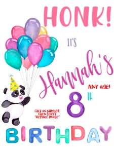 Sign - Honk Yard Sign Panda Balloons Pastel design preview