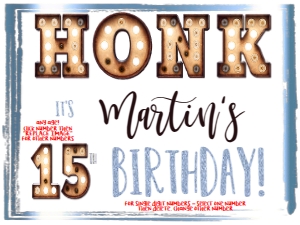 Sign - Honk its my Birthday Marquee Blue Glitter 18x24: Yard Sign - Marquee Honk Birthday
