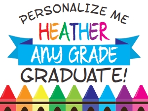 Sign - Crayon Yard Sign Graduation 18x24 White: Sign - Graduation Crayon White