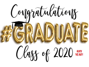 Sign - #graduate gold Balloons WHITE 18x24 Yard Sign: Sign - #graduate Gold Balloon