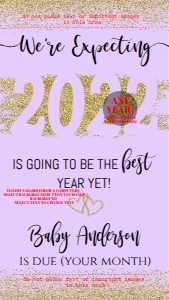 Phone - Baby Announcement New Year Best Year 2021 Digital - ANY COLOR: Sign - Baby Announcement Gold Glitter 202x