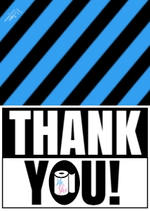 Thank You - Straight Outta Quarantine Gender Reveal Folded A1 - Blue Pink: Thank You - Straight Outta Folded