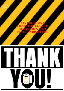 Thank You - Straight Outta Quarantine Gender Reveal Folded A1 - Any Color from a computer: Thank You - Straight Outta Folded