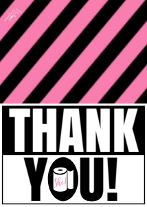 Thank You - Straight Outta Quarantine Gender Reveal Folded A1 - SHE Pink: Thank You - Straight Outta Folded