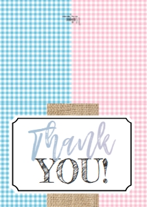 Thank You - BabyQ Blue / Pink: Kit - BabyQ Blue Pink Gingham Burlap