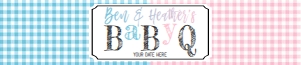 Water Bottle Label - BabyQ Blue Pink: Kit - BabyQ Blue Pink Gingham Burlap