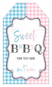 Favor Tags - BabyQ 2x3.5 - Blue / Pink: Kit - BabyQ Blue Pink Gingham Burlap