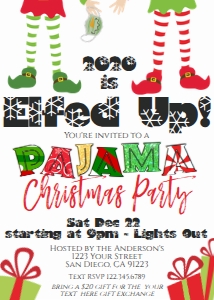 Invite - 2020 Elfed Up Pajama Party design preview