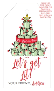 Gift/ Wine Tags - Toilet Paper Lets Get Lit Quarantree Christmas SINGLE: Invite - Quarantree Christmas Party