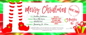 Ticket - Gift Certificate Christmas Elf Tie Dye 8.5x3.5: Gift Certificate - Tie Dye Elf Christmas