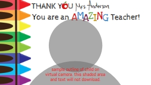 Virtual Background - Teacher Appreciation Crayon: Zoom Background - Virtual Remote Learning Crayons