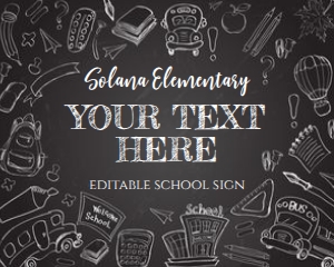 School Yard Sign - Welcome Back to School Inperson 16x20 BLACK WHITE (save then print at 50% for 8x10): Banner - Back to School Signs Chalkboard PTA PTO