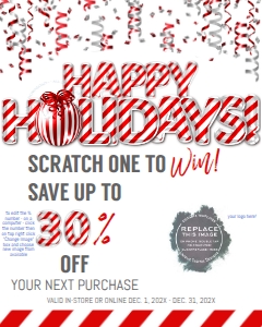 Sign - Small business Scratch Win Peppermint Balloon Directions 8x10: Scratch Off - Small Business Cards Peppermint Balloons