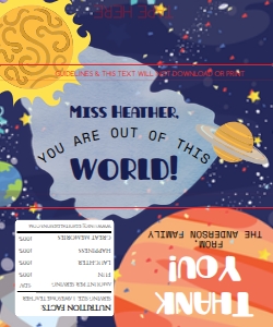 Chocolate Wrapper - Outta this World Space 5x2: Teacher Appreciation - Chocolate Wrapper - Out of this World Space