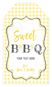 Favor Tags - BabyQ 2x3.5 - Yellow: Kit - BabyQ Blue Pink Gingham Burlap