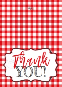 Thank You - BabyQ Blue: Kit - BabyQ Blue Pink Gingham Burlap