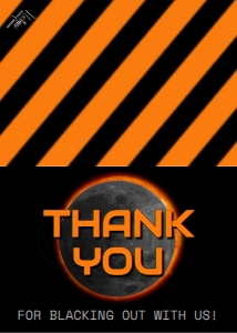 Total Solar Eclipse April 2024 Orange Black on Black - Thank you - 5x7: Solar Eclipse Black Orange 2024