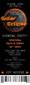 Invite -  Total Solar Eclipse Z April 2024 Orange Black on Black - Ticket: Solar Eclipse Black Orange 2024