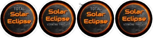 Cupcake Topper - Total Solar Eclipse Z April 2024 Orange Black on Black: Solar Eclipse Black Orange 2024