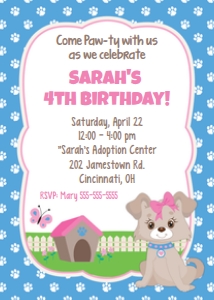Puppy Party PB Invitation design preview