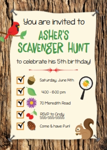 0091 Scavenger Hunt Invitation design preview