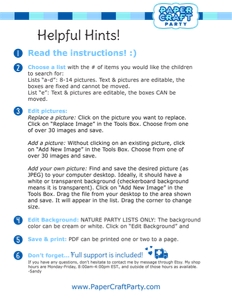 0091 Scavenger Hunt List Helpful Hints: Camping Scavenger Hunt Lists 0018