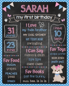 Puppy Party PB Chalkboard design preview