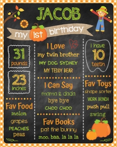 Pumpkin Party Chalkboard design preview