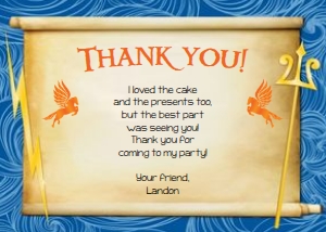 Demigod Party Thank You Note 5x7 0024: Demigod Party Invitation 0024