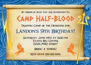 Demigod Party Invite 0024: Demigod Party Invitation 0024