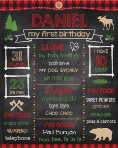 Lumberjack 8x10 Chalkboard: Lumberjack Chalkboard 0030