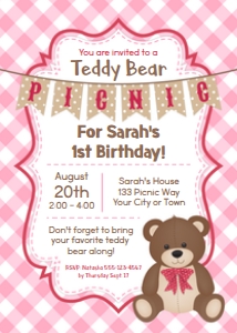 0084 Teddy Bear Party Invites design preview