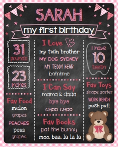 0084 Teddy Bear Chalkboard design preview