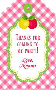 Apple Party Pink Tags design preview
