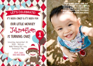 Sock Monkey Red Photo ARGYLE design preview