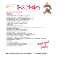 Sock Monkey Contents: Sock Monkey Red Party