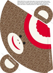 Sock Monkey Hat 1: Sock Monkey Red Party