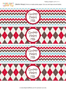 Sock Monkey Drink/Bubble/Napkin Wraps: Sock Monkey Red Party
