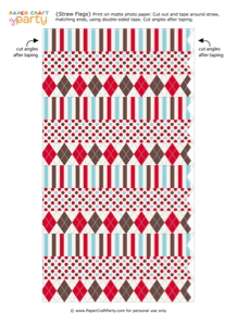 Sock Monkey Straw Flags: Sock Monkey Red Party