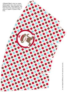 Sock Monkey Snack box: Sock Monkey Red Party