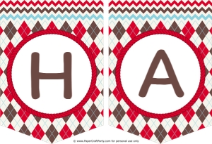Sock Monkey Banner: "HAPPY BIRTHDAY": Sock Monkey Red Banner
