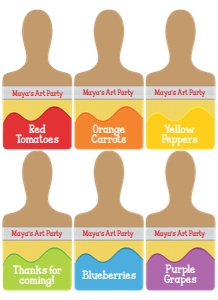0031 Art Party Red Paintbrush Tags design preview