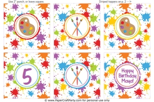 0031 Art Party Red Cupcake Circles/Wraps design preview