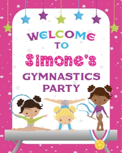 Gymnastics Welcome Sign 8x10 0021: Gymnastics Signs 0021