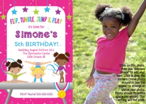 Gymnastics PHOTO Invite 0021 design preview