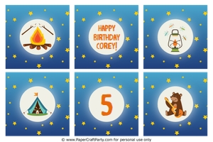 Camping Party/Cupcake Circles 0018 (Use 2" punch): Camping Cupcake Circles & Wraps 0018